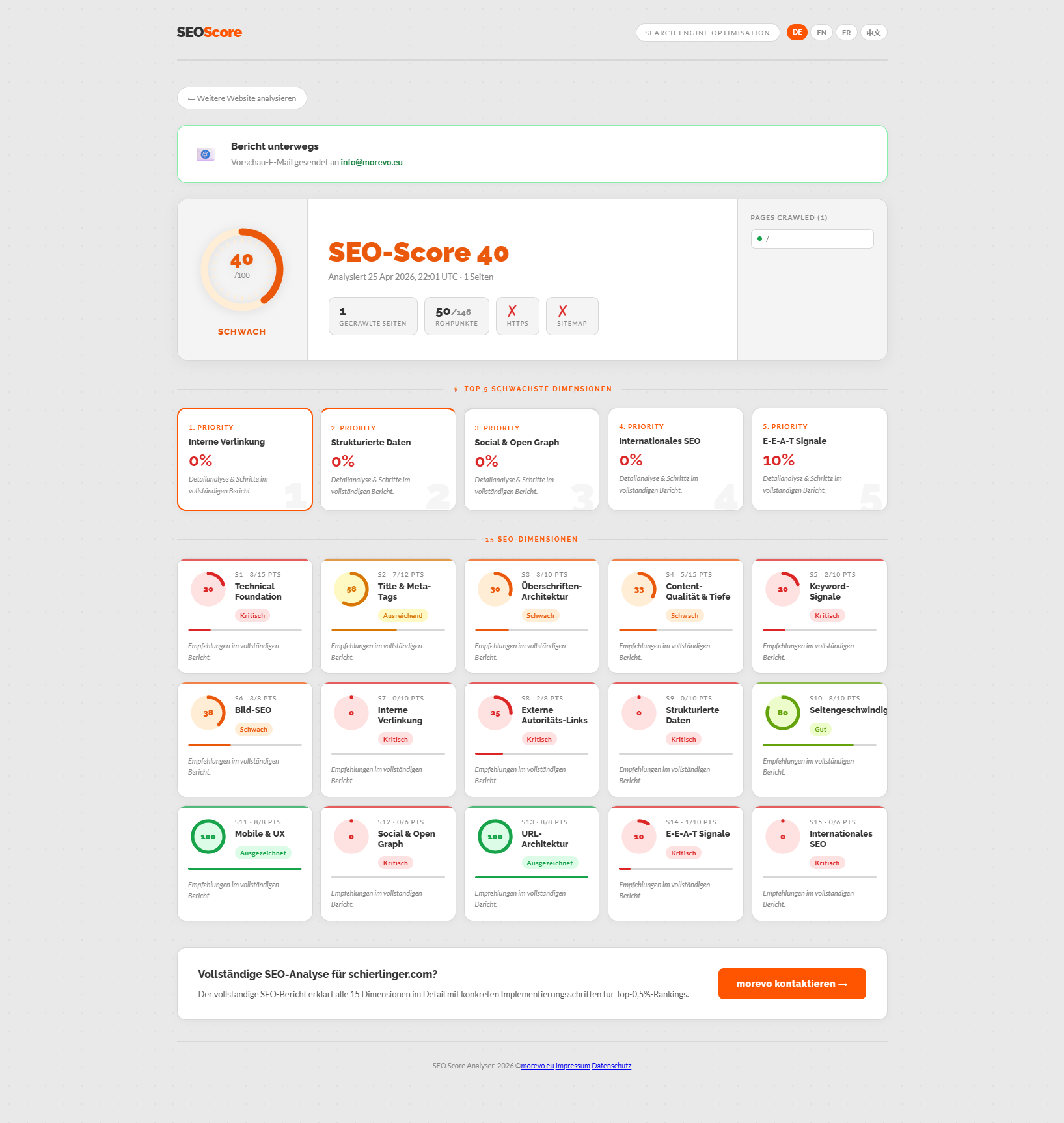 SEO Audit starten